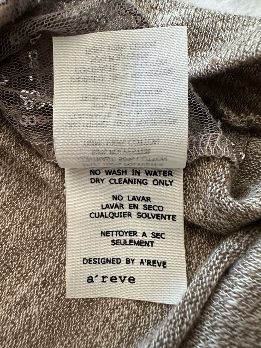 A'Reve Anthropologie taupe/gray sequin & lace cardigan, size large - Picture 12 of 13